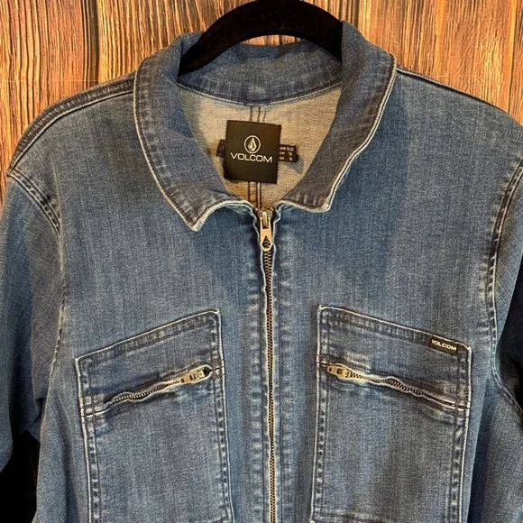 Volcom Dark Blue Denim Jumpsuit - Picture 3 of 12